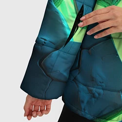 Куртка зимняя женская Ювентус разлом зеленых плит, цвет: 3D-красный — фото 2