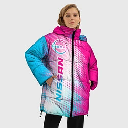 Куртка зимняя женская Nissan neon gradient style: по-вертикали, цвет: 3D-черный — фото 2