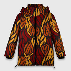 Куртка зимняя женская Hot Flames - паттерн, цвет: 3D-черный