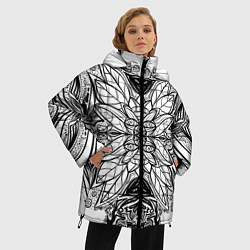 Куртка зимняя женская Абстрактный узор сова, цвет: 3D-светло-серый — фото 2