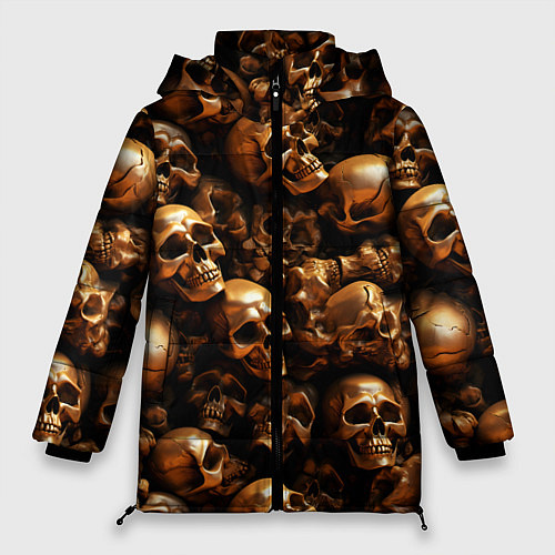 Женская зимняя куртка Медные черепа / 3D-Светло-серый – фото 1