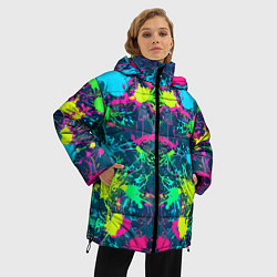 Куртка зимняя женская Colorful blots - expressionism - vogue, цвет: 3D-светло-серый — фото 2