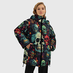 Куртка зимняя женская Милый skull, цвет: 3D-светло-серый — фото 2