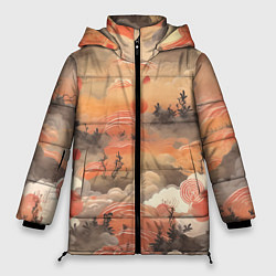 Куртка зимняя женская Japen pattern, цвет: 3D-светло-серый