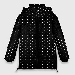 Куртка зимняя женская Чёрный в белый горошек, цвет: 3D-черный