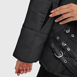 Куртка зимняя женская Кожаная броня корсет в стиле стимпанк, цвет: 3D-черный — фото 2