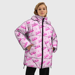 Куртка зимняя женская Паттерн - Барби и сердечки, цвет: 3D-светло-серый — фото 2