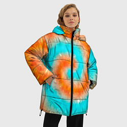 Куртка зимняя женская Тай-дай апельсин, цвет: 3D-черный — фото 2