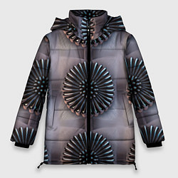 Куртка зимняя женская Узор из жидкого металла, цвет: 3D-черный