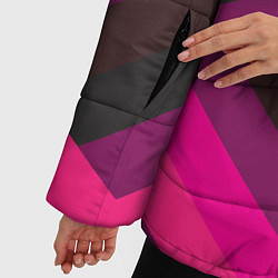 Куртка зимняя женская Розовый и тёмный паттерн, цвет: 3D-светло-серый — фото 2