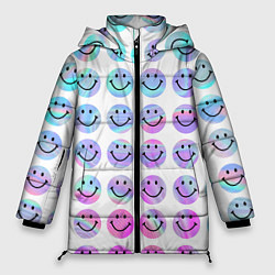 Куртка зимняя женская Smiley holographic, цвет: 3D-черный