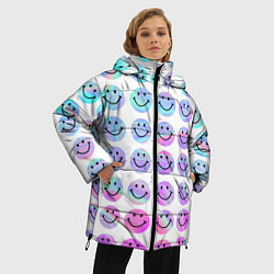 Куртка зимняя женская Smiley holographic, цвет: 3D-черный — фото 2