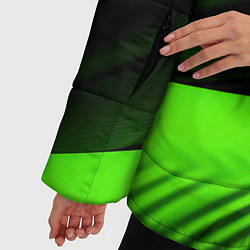 Куртка зимняя женская Зеленый яркая текстура, цвет: 3D-красный — фото 2