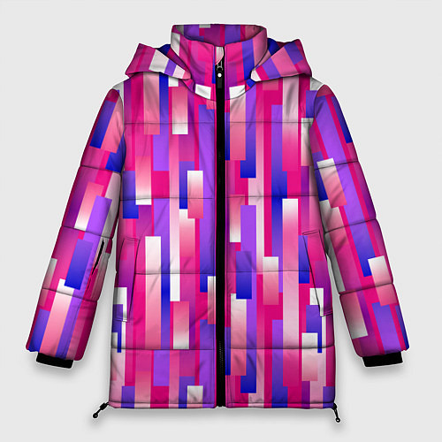 Женская зимняя куртка Градиентные прямоугольники / 3D-Светло-серый – фото 1