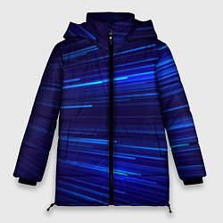 Куртка зимняя женская Яркие неоновые полосы - минимализм, цвет: 3D-черный