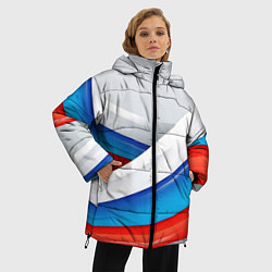 Куртка зимняя женская Российские флаги, цвет: 3D-светло-серый — фото 2