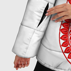 Куртка зимняя женская Красная славянская вышиванка, цвет: 3D-красный — фото 2
