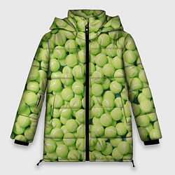 Куртка зимняя женская Узор из теннисных мячей, цвет: 3D-красный