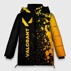 Куртка зимняя женская Valorant - gold gradient: по-вертикали, цвет: 3D-черный