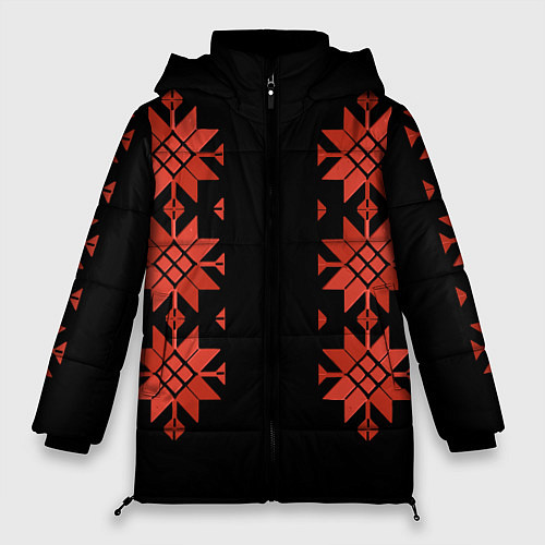Женская зимняя куртка Удмуртский - вертикаль black 2 / 3D-Светло-серый – фото 1