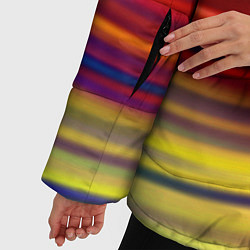 Куртка зимняя женская Разноцветный абстрактный узор волны, цвет: 3D-черный — фото 2