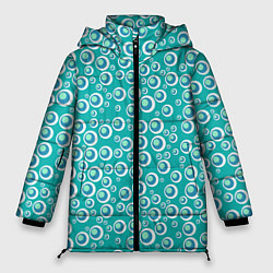 Куртка зимняя женская Бирюзовые пузыри, цвет: 3D-красный