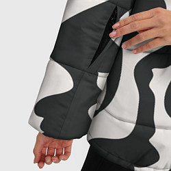 Куртка зимняя женская Кляксы паттерн, цвет: 3D-светло-серый — фото 2