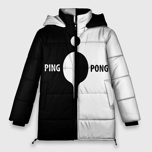Женская зимняя куртка Ping-Pong черно-белое / 3D-Светло-серый – фото 1