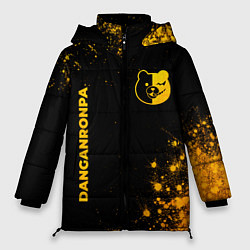 Женская зимняя куртка Danganronpa - gold gradient: надпись, символ