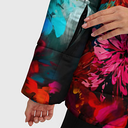 Куртка зимняя женская Краски и цветы, цвет: 3D-красный — фото 2
