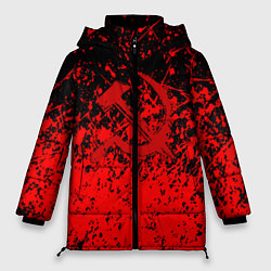 Куртка зимняя женская Ссср в красках серп и молот, цвет: 3D-черный