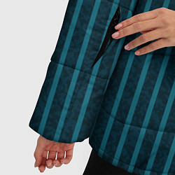 Куртка зимняя женская Текстурные полосы бирюзовый, цвет: 3D-светло-серый — фото 2