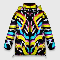Куртка зимняя женская Abstract mirrow pattern - neural network, цвет: 3D-черный