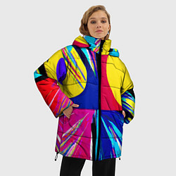 Куртка зимняя женская Pop art composition - neural network, цвет: 3D-черный — фото 2