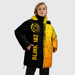 Куртка зимняя женская Blink 182 - gold gradient: по-вертикали, цвет: 3D-черный — фото 2