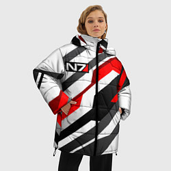 Куртка зимняя женская Mass effect - white uniform n7, цвет: 3D-светло-серый — фото 2