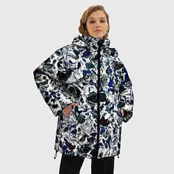 Куртка зимняя женская Абстракция ледяные вершины, цвет: 3D-черный — фото 2