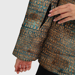 Куртка зимняя женская Египетские иероглифы паттерн, цвет: 3D-черный — фото 2