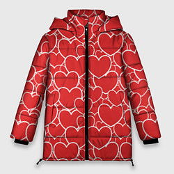 Куртка зимняя женская Сердечки любви, цвет: 3D-светло-серый