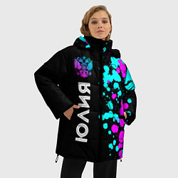 Куртка зимняя женская Юлия и неоновый герб России: по-вертикали, цвет: 3D-черный — фото 2