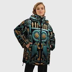 Куртка зимняя женская Рисунок в египетском стиле, цвет: 3D-красный — фото 2