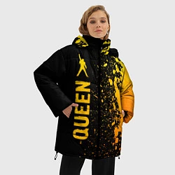 Куртка зимняя женская Queen - gold gradient по-вертикали, цвет: 3D-черный — фото 2