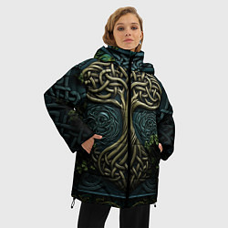 Куртка зимняя женская Дерево друидов, цвет: 3D-светло-серый — фото 2