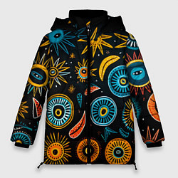 Куртка зимняя женская Африканский узор - нейросеть, цвет: 3D-светло-серый