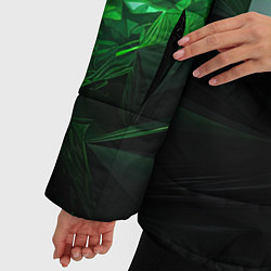 Куртка зимняя женская Green abstract geometry, цвет: 3D-светло-серый — фото 2
