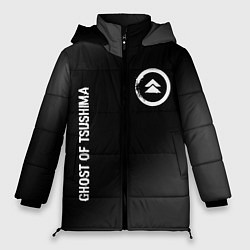 Женская зимняя куртка Ghost of Tsushima glitch на темном фоне вертикальн