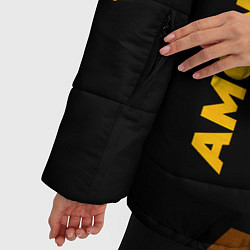 Куртка зимняя женская Among Us - gold gradient вертикально, цвет: 3D-черный — фото 2