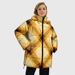 Куртка зимняя женская Желтая шотландская клетка, цвет: 3D-светло-серый — фото 2