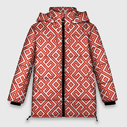 Куртка зимняя женская Обережные узоры, цвет: 3D-красный