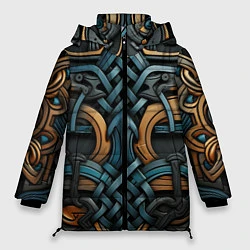 Куртка зимняя женская Асимметричный узор в скандинавском стиле, цвет: 3D-светло-серый